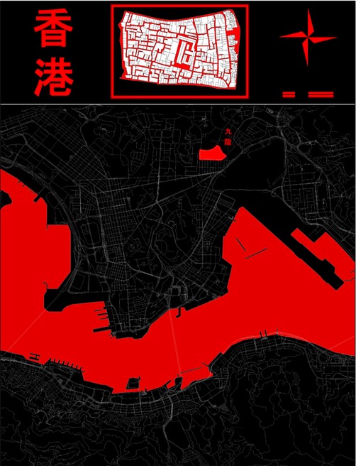 Die stilsicher gestaltete Karte von Shadowrun: Hong Kong (2015)